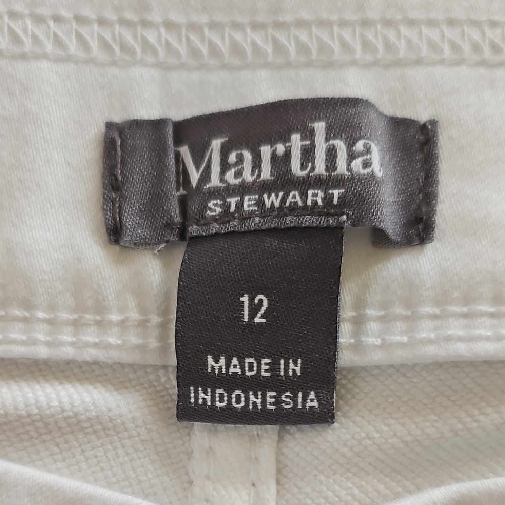 Martha Stewart Denim Ankle Jeans W/ Zipper Cuff White Pull-on Stretch - Picture 5 of 10